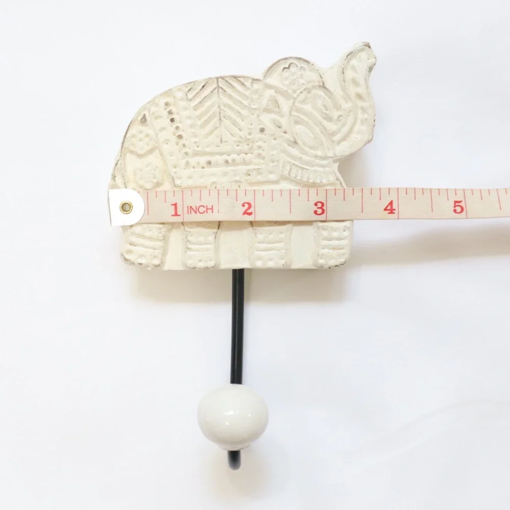 Elephant Carved Single Hook Wall Decor NWOT